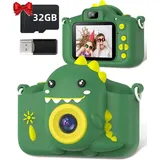 Gofunly Kinderkamera, Gofunly Kinder Kamera 1080P 2,0-Zoll-Bildschirm Fotoapparat Kinder mit 32GB-Karte Selfie Digitalkamera Fotokamera für 3-12 Jahre Jungen und Mädchen Weihnachten Spielzeug