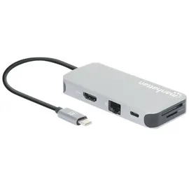 Manhattan USB-C 8-in-1-Dockingstation mit Power Delivery