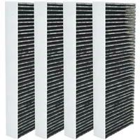 Allspares Aktivkohlefilter-Set 2 Stück 338x123x42 mm Silber/Schwarz