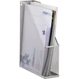 Relaxdays Stehsammler Metallgeflecht Silber