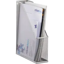 Relaxdays Stehsammler Metallgeflecht Silber