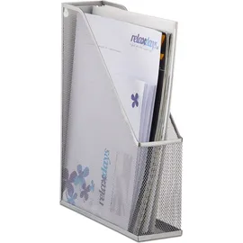 Relaxdays Stehsammler Metallgeflecht Silber