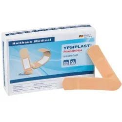 Holthaus Medical YPSIPLAST® Pflasterstrips, wasserfest, Praktischer Wundverband zum einfachen und schnellen Anbringen, 1 Packung = 50 Stück, Maße: 2,5 x 7,2 cm