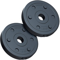 ScSPORTS® Hantelscheiben - Set, 2,5/5/10 kg, 1,25 kg, Ø 30/31mm, Zement, Kunststoff - Gewichtsscheiben, Hantelscheiben-Set, Fitness Scheiben, Gewichte für Hantel, Langhantel (2,5 kg (2 x 1,25 kg))