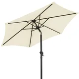 Kingsleeve Sonnenschirm 200cm UV Schutz 80+ mit Schutzhülle Kurbel Strandschirm Neigbar Wasserabweisend Aluminium Windöffnung Gartenschirm Beige