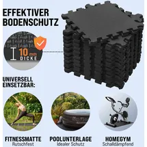 monzana Bodenschutzmatte Puzzlematte, Trainingsmatten Fitnessgeräte Schwarz