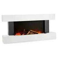 Klarstein Deko Kamin mit LED-Flammen, Elektro Kamin mit Heizung, 2000W Elektrischer Kamin, Sparsamer Kamin Elektrisch, Wandkamin mit Fernbedienung ... - Weiß