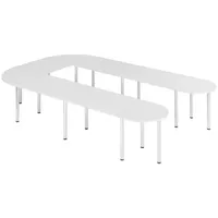 Bümö Konferenztisch-Sets, Weiß, Nachbildung, Rund, 380x74x240 cm, FSC Mix,