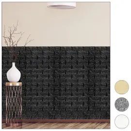 Relaxdays Wandpaneele Relaxdays Schwarz 10 St. 78 x 70 cm