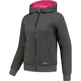 Rusty Stitches Wendy Damen Motorrad Zip Hoodie, Grau/Pink 40