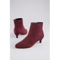 aniston shoes Stiefelette ANISTON SHOES, Damen, Gr. 40, rot (bordeaux), Textil, Veloursleder, Schuhe Stiefelette, Reißverschluss-Ankelboots, Trichterabsatz - NEUE KOLLEKTION