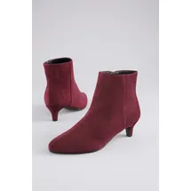 aniston shoes Stiefelette ANISTON SHOES, Damen, Gr. 40, rot (bordeaux), Textil, Veloursleder, Schuhe Stiefelette, Reißverschluss-Ankelboots, Trichterabsatz - NEUE KOLLEKTION