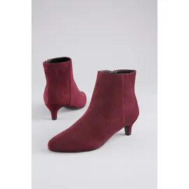 aniston shoes Stiefelette ANISTON SHOES, Damen, Gr. 40, rot (bordeaux), Textil, Veloursleder, Schuhe Stiefelette, Reißverschluss-Ankelboots, Trichterabsatz - NEUE KOLLEKTION