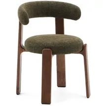 Kave Home 2er Set Kave Home Stuhl Granite Stoff Grün