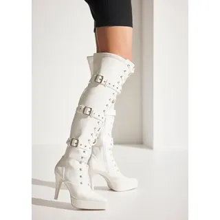 LASCANA BELLE AFFAIRE Overkneestiefel Damen weiß Gr.45