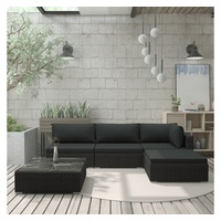 vidaXL Garten-Lounge-Set schwarz 46784