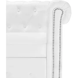 vidaXL Chesterfield-Sofa L-Form Kunstleder Weiß