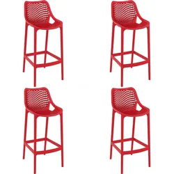 Resol GARBAR GRID Hoher Hocker Indoor, Outdoor Set 4 Rot