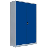 LÜLLMANN Stahlschrank 530381 enzianblau, lichtgrau 120,0 x 60,0 x 195,0 cm, aufgebaut