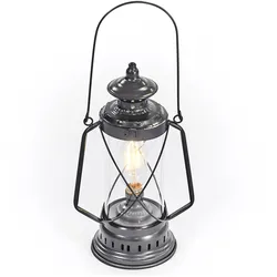 HUMAN COMFORT Sturm Laterne LED Camping Retro Lampe USB Akku Dimmbar Glas Metall