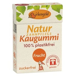 Birkengold Kaugummis Natur Kaugummi Frucht, plastikfrei, 20 Dragees