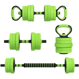 4 in 1 Hanteln Set 20 kg verstellbare Kurzhantel & Langhantel Kettlebell