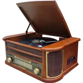 Cyberlux Nostalgie Holz Plattenspieler Braun