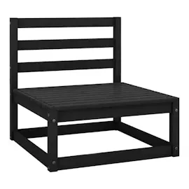 vidaXL Gartensofa 2-Sitzer Schwarz Massivholz Kiefer