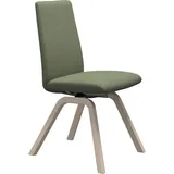 Polsterstuhl STRESSLESS "Laurel", grün (grün dinamica, eiche gekalkt), B:49cm H:92cm T:59cm, Microfaser DINAMICA (88% Polyester, 12% Polyurethan), Stühle, Polsterstuhl, Low Back, Größe M, mit schräggestellten Beinen in Eiche gekalkt