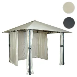 MCW Pergola MCW-J63, Garten Pavillon, Terrassenüberdachung mit Seitenwand 3x3m - Anthrazit,