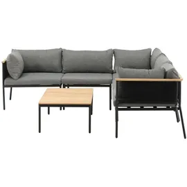 VCM ebuy24 Lounge-set 2 Teile Schwarz,grau,natur.
