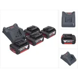 Bosch GAL 18V-20 Akku Ladegerät 10,8 - 18 V 2 A ( 2607226281 ) + 4x GBA 18 V 5,0 Ah Akku ( 4x 2607337069 )