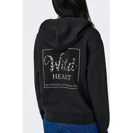 Only Kapuzensweatshirt ONLALINA LIFE L/S PRINT HOOD SWT schwarz L (40)