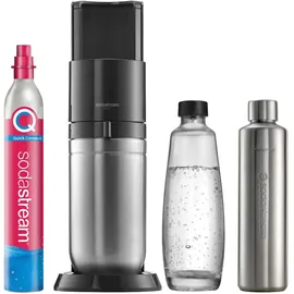 Sodastream Duo schwarz + PET-Flasche + Metallflasche + Zylinder