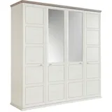 Hom ́in Drehtürenschrank CAMRON 205 x 209 x 60 cm Grau/Weiß