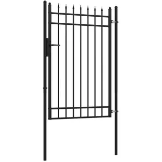 Outsunny Gartentor 107 x 204 cm Schwarz/Stahl