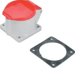 Hager ECEE325 Steckdose CEE 32A IP44 5-polig 400V 50/60Hz.CEE Flanschsteckdose gerade.