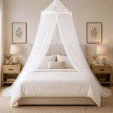 Moskitonetz Bett für Doppelbett Einzelbett, 0,6m x 2,5m x 10,5m Mückennetz Bett, Hochwertiges XXL Reise Mückennetz Bett, Feinmaschiges Betthimmel Insektenschutz Bett für Zuhause und Indoor Outdoor