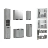 VidaXL 5-tlg. Badmöbel-Set Grau Sonoma-Eiche Holzwerkstoff