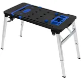 ECD Germany Werkbank Mobiler Werktisch klappbare & platzsparende Multifunktions Werkbank, 7in1 Werkbanktisch ideal als Sägebock, Rollbrett, uvm. bis 250kg schwarz