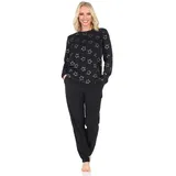Normann Pyjama Normann Damen Frottee Pyjama – edle Sterne Optik - auch in Übergröße 40-42