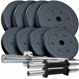 ScSPORTS® Hantel-Set Hanteln Kurzhanteln Langhantel Set Gewichte 31mm Verstellbar schwarz