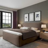 Halmon Schlafkomfort Betten Polsterbett Gent Sahara 100 x 200 x 40 cm Stauraum Mit hochwertiger Matratze H3 (bis 120 kg) und Lattenrost