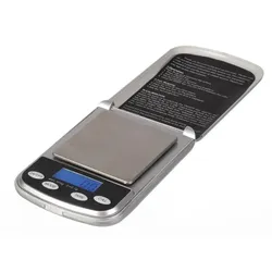 Perel Präzisionswaage, digital, 0.1 g bis zu 500 g, Tara-Funktion, automatische Abschaltung, LCD-Anzeige mit Hintergrundbeleuchtung, Grau
