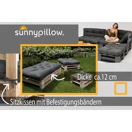 sunnypillow Palettenkissen 120 x 80 cm braun 7-tlg.