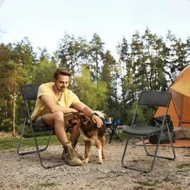 Sekey Campingstuhl 4er Set Schwarz