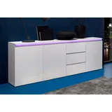 INOSIGN Sideboard »Magic, Kommode, Schrank, Kredenz«, mit 3 Türen und 3 Schubkästen Hochglanz lackiert (B/T/H) 200x40x80 cm, weiß