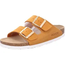 ROHDE Pantolette Velours Leder zwei Schnallen Komfortweite Alba 5590, Größe:37 EU, Farbe:Orange - Orange - 37