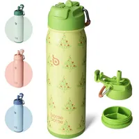 Luxuskollektion Edelstahl Trinkflasche 24oz mit Strohhalm, Griff und