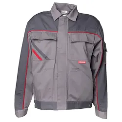 Bundjacke "HIGHLINE" 285g/m2 Canvas-Besatz - 30 - zink/schiefer/rot